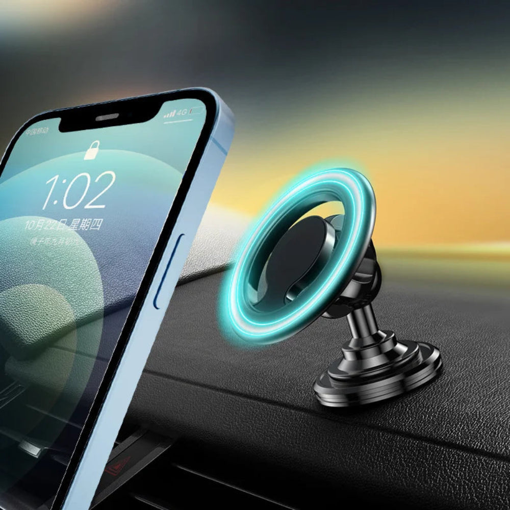 Suporte Magnético Telemóvel Carro - MagSafe, 360°, Painel/Ventilação, iPhone/Samsung/Xiaomi