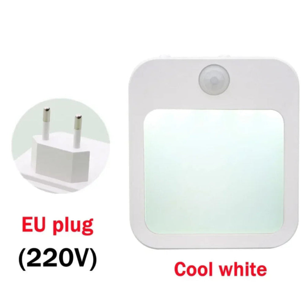 Luz Noturna LED Sensor Movimento - Quente/Frio, Regulável, Tomada EU
