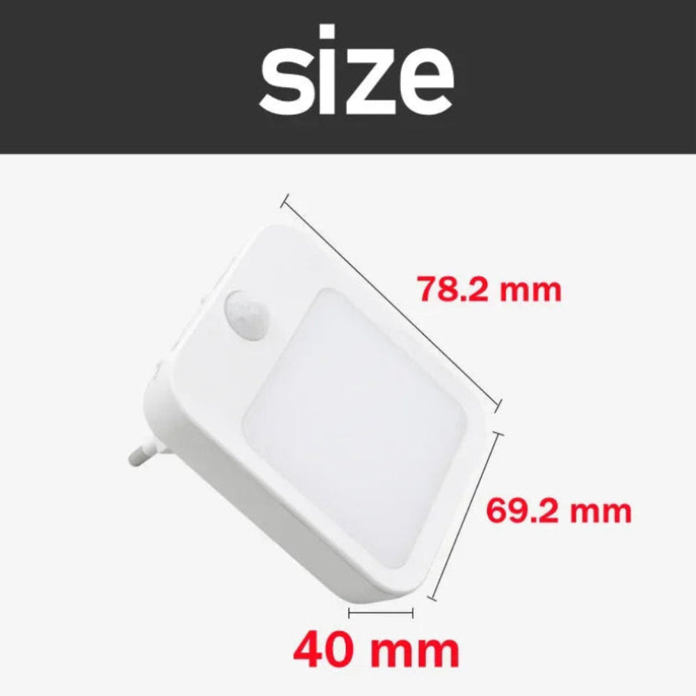 Luz Noturna LED Sensor Movimento - Quente/Frio, Regulável, Tomada EU