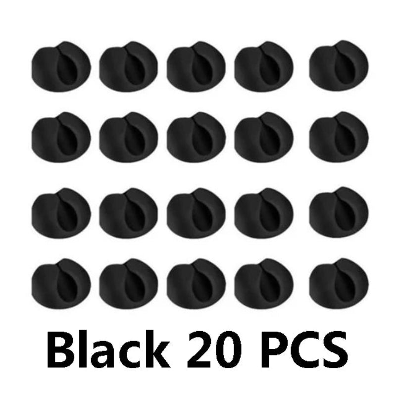 Organizador Cabos USB Silicone - 10/20 Peças, Fixador Fios, Suporte Fone
