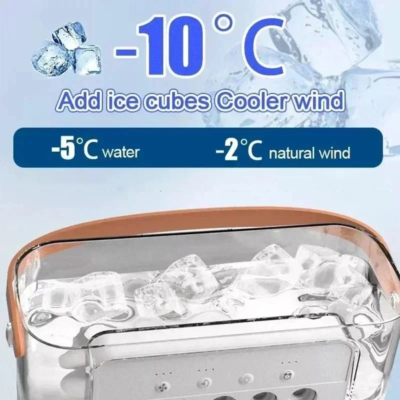 Mini Ar Condicionado Portátil 3 em 1 USB - Ventoinha, Humidificador, Luz Noturna LED, Arrefecimento