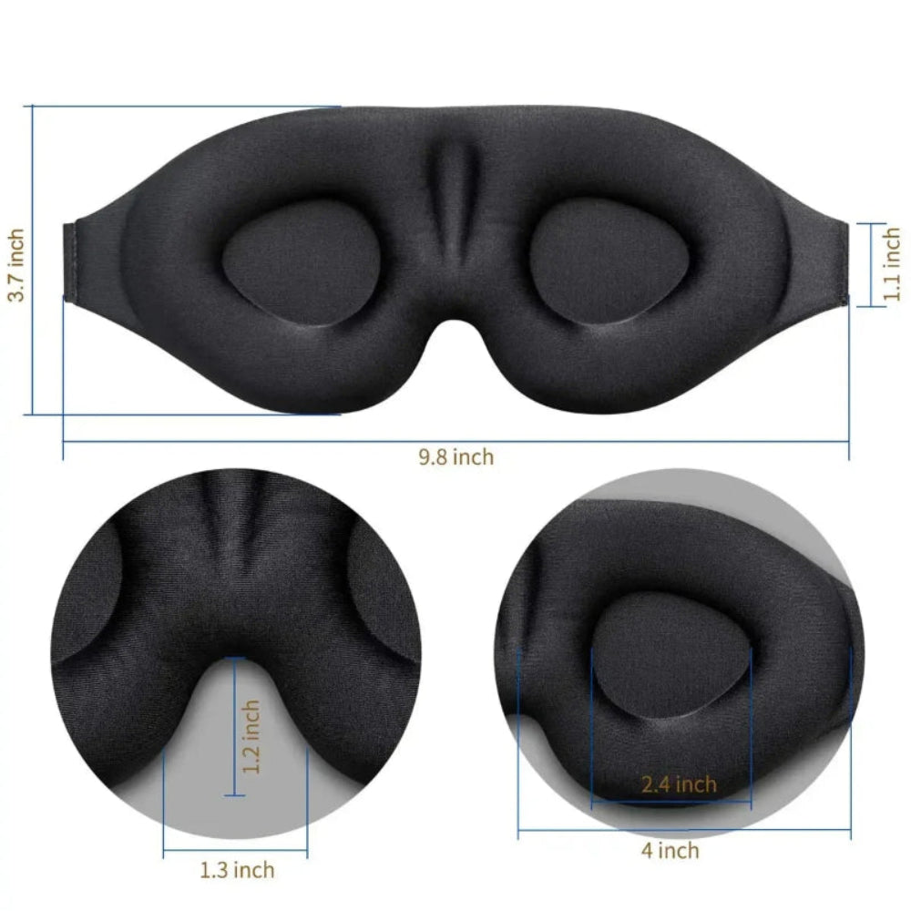 Máscara de Dormir 3D Contornada Unissex - Bloqueio Total de Luz, Conforto Superior, Olhos Livres