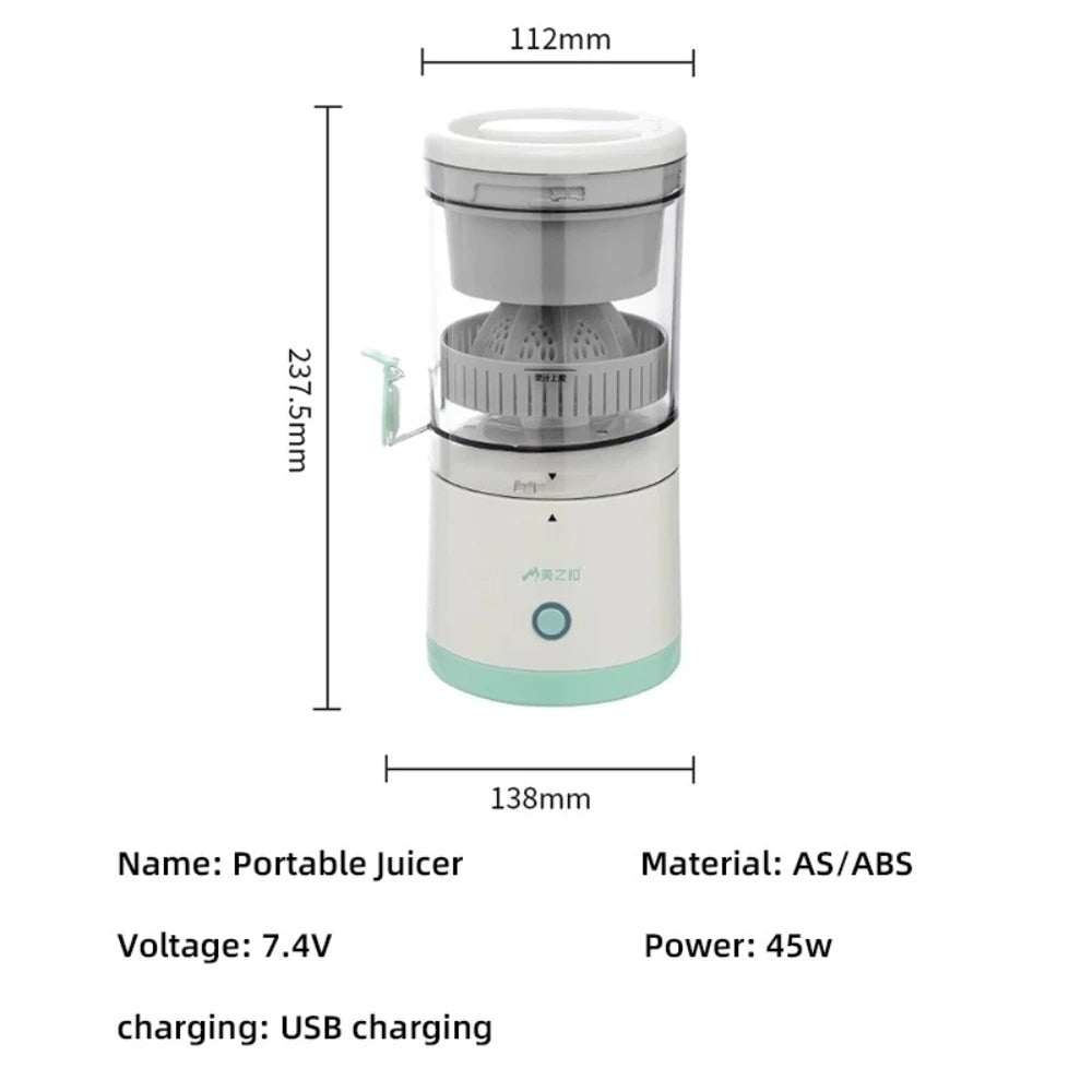 Espremedor Portátil para Sumo com Separador Artefacto Multifuncional sem Fio Carregamento USB - Deka Express