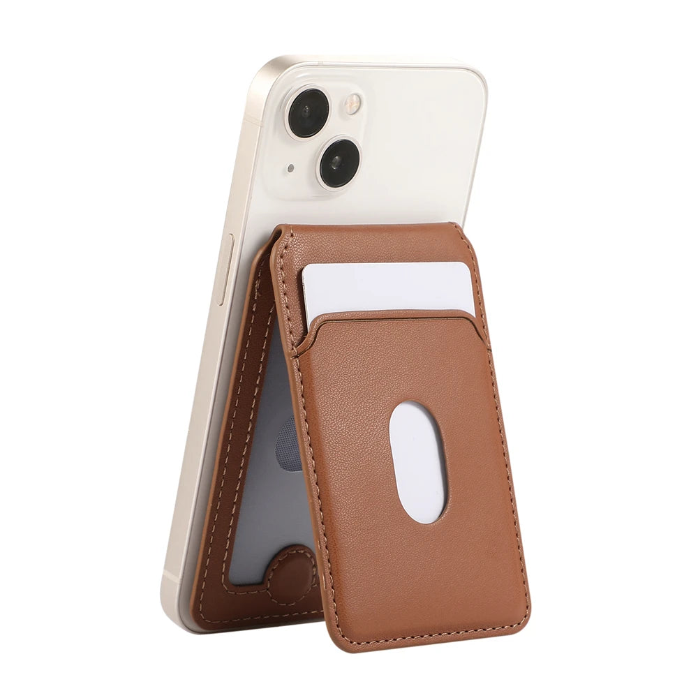 Carteira Magnética MagSafe Couro - Porta-Cartões, iPhone/Samsung, Várias Cores