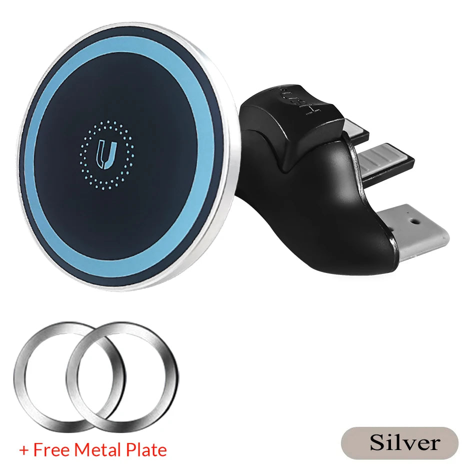 Suporte Magnético Telemóvel CD Carro - MagSafe, Ajustável, Universal, iPhone/Outros