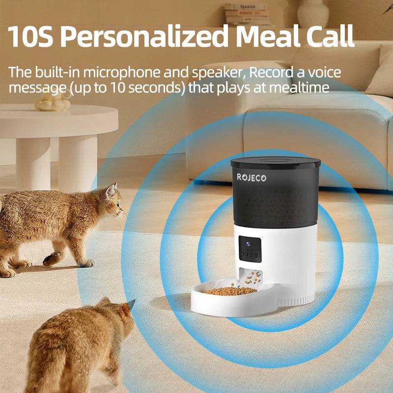 Alimentador Automático Inteligente Versão com Câmera 3L - WiFi, Recarregável, Gatos/Cães, Controlo Remoto