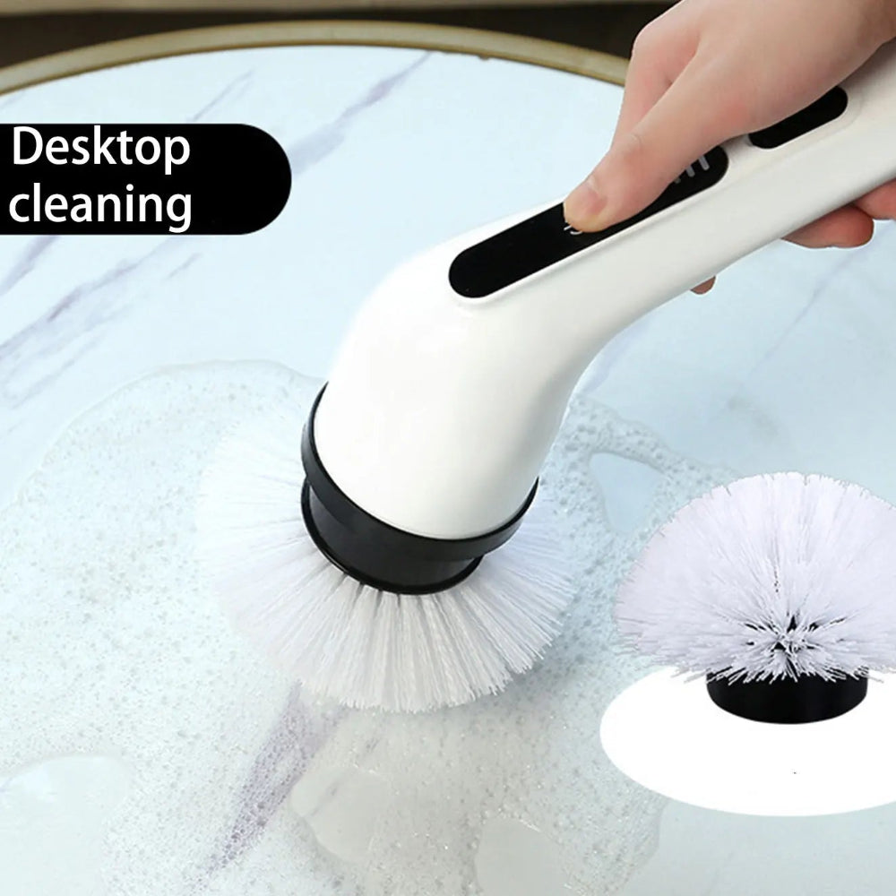 Escova de Limpeza Elétrica 9 em 1 com Bateria de 2000 mAh – Escova Multiusos Sem Fios para Casa de Banho, Cozinha e Sala com Cabeças Intermutáveis