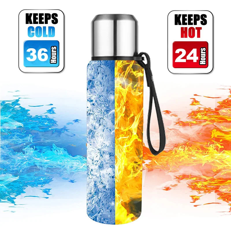 Garrafa Térmica UPORS Aço Inoxidável 500/700/1000/1500ml - 24h Quente/Frio, Portátil