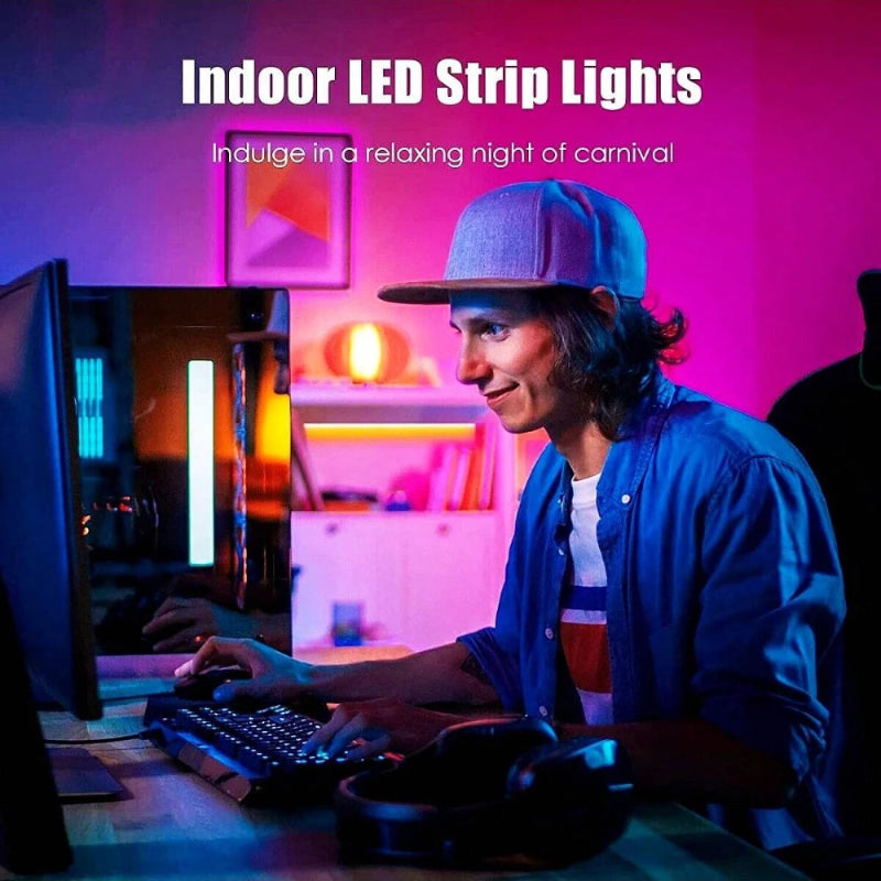 Fita LED USB RGB 1-30M - Tuya APP, 5050, Decoração Quarto/TV, Mudança Cor