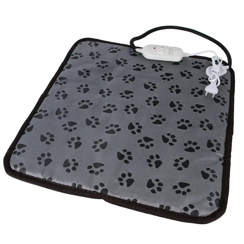 Tapete Aquecido Animal Estimação - Temp. Ajustável, Impermeável, Temporizador, Cães/Gatos