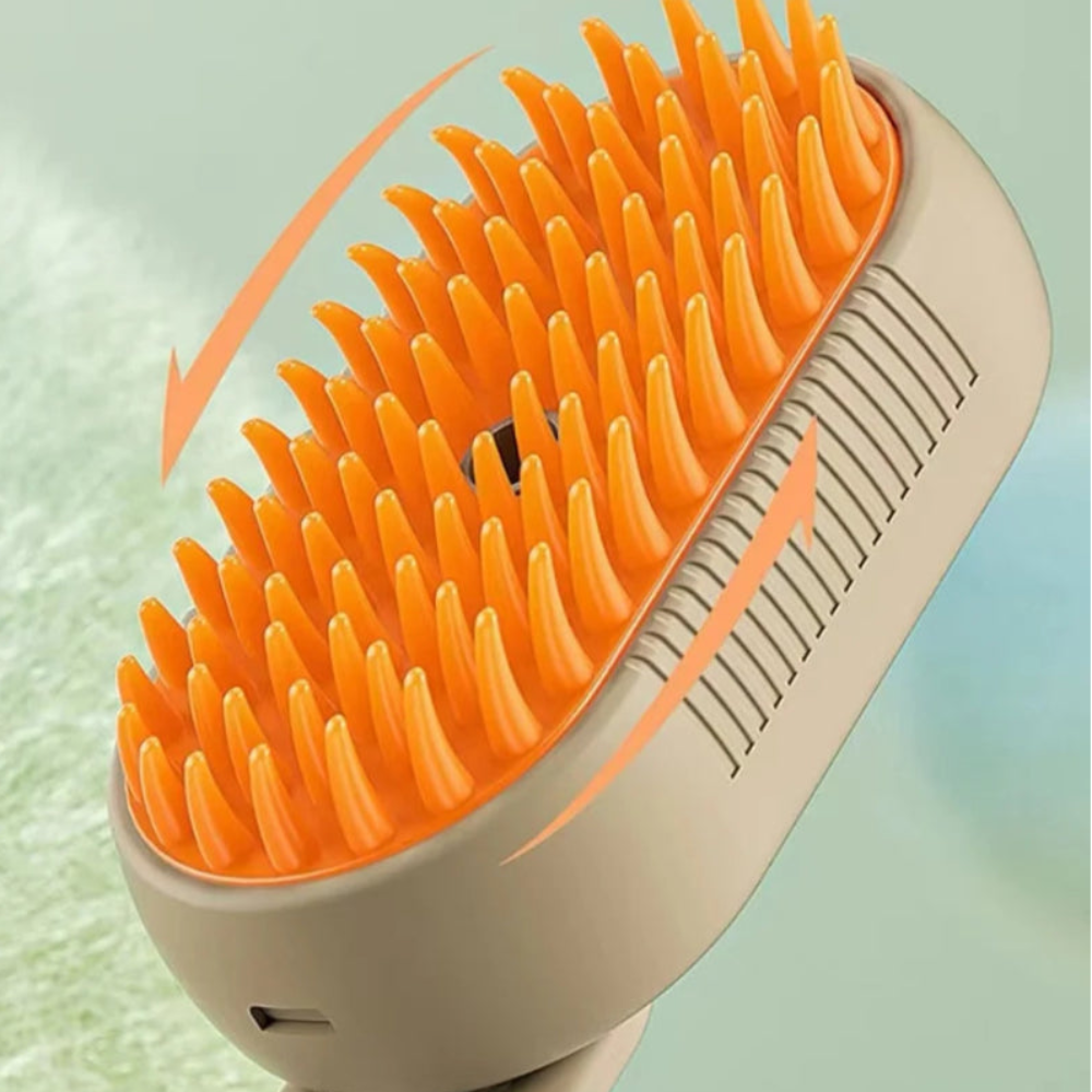 Escova 3 em 1 Vapor para Cão e Gato - Remoção Pelos, Massagem, Limpeza Anti-Estática