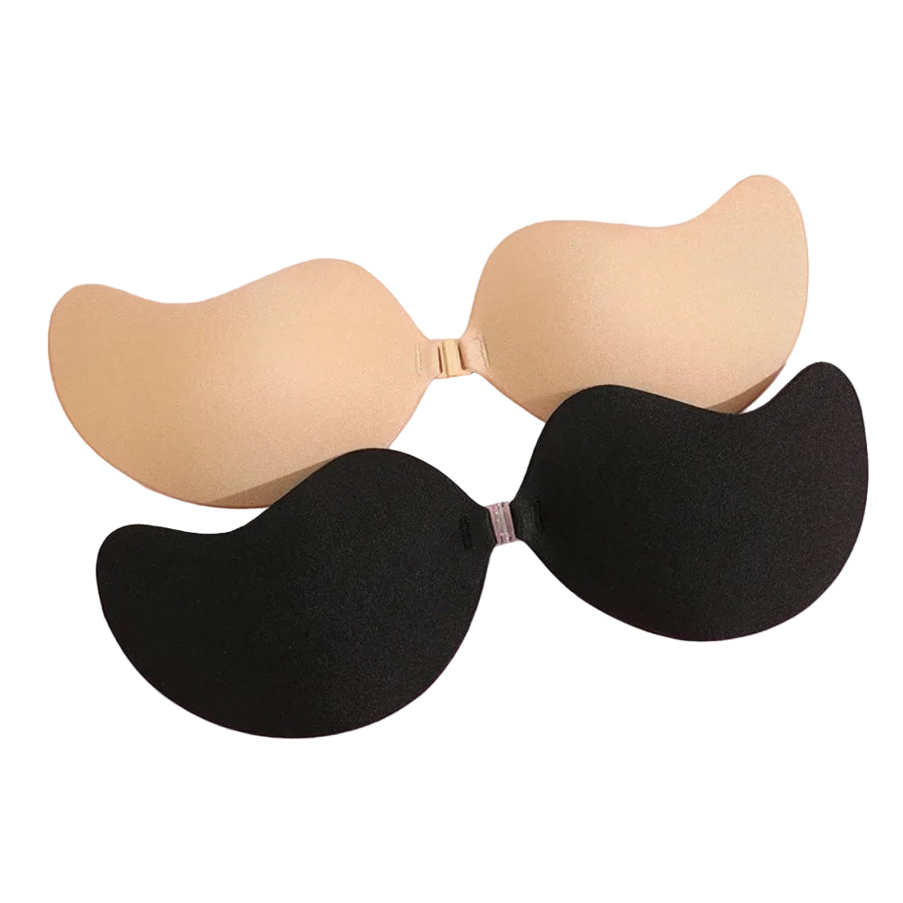 2 Pares Adesivos de Silicone Push Up Invisível - Sutiã Nude Autoadesivo, Levanta Seios, Sem Alças, Casamento/Festa