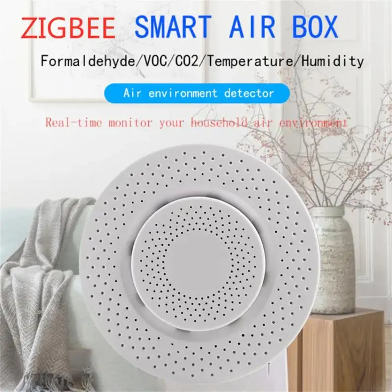 Sensor Qualidade Ar Tuya Zigbee - CO2, Formaldeído, VOC, Temp., Humidade, Alexa/Google