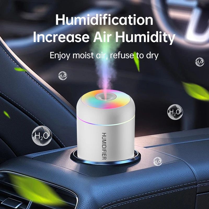 Mini Umidificador de Ar 180ML USB - Difusor Aroma, Aromaterapia, Luzes LED, Casa/Carro