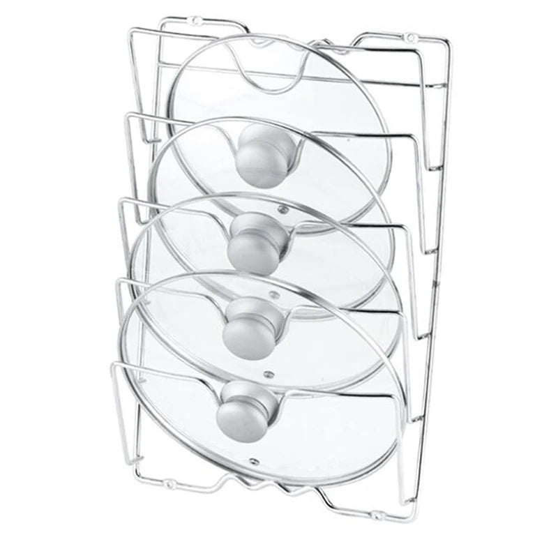 Organizador Tampas Panela Aço Inox - 5 Camadas, Parede/Armário, Cozinha