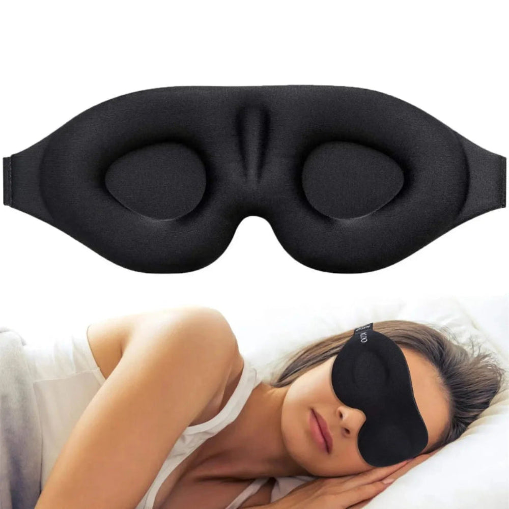 Máscara de Dormir 3D Contornada Unissex - Bloqueio Total de Luz, Conforto Superior, Olhos Livres