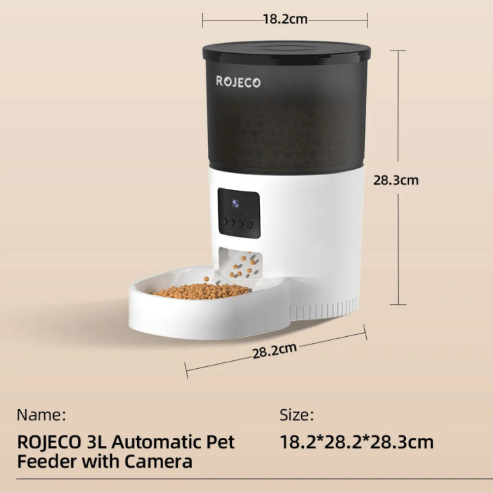 Alimentador Automático Inteligente Versão com Câmera 3L - WiFi, Recarregável, Gatos/Cães, Controlo Remoto