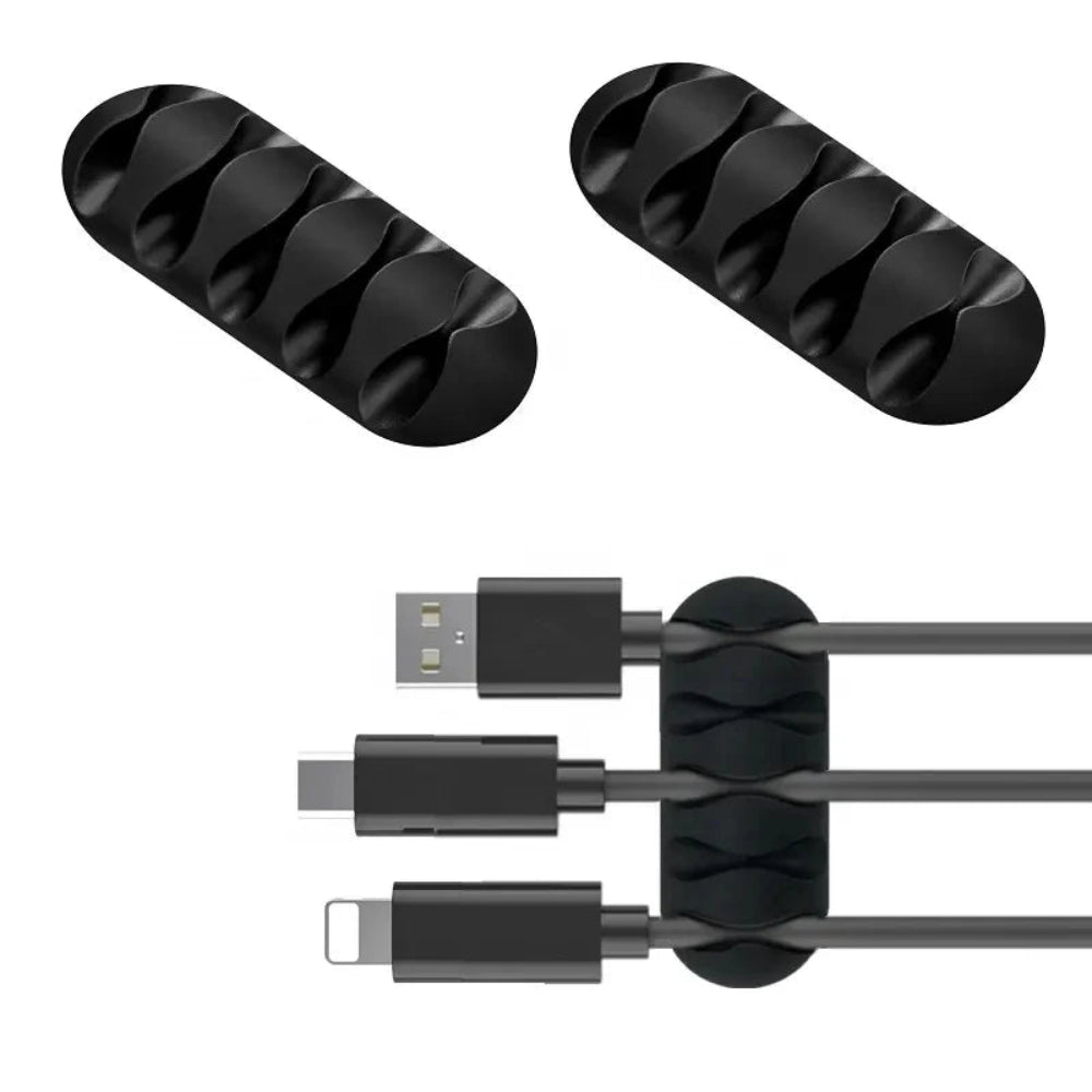 Organizador Cabos NNBILI Silicone - Suporte Mesa, Mouse/Fone, 3 Tamanhos