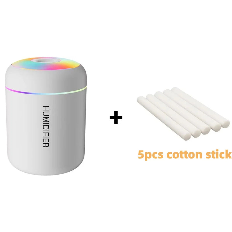 Mini Umidificador de Ar 180ML USB - Difusor Aroma, Aromaterapia, Luzes LED, Casa/Carro