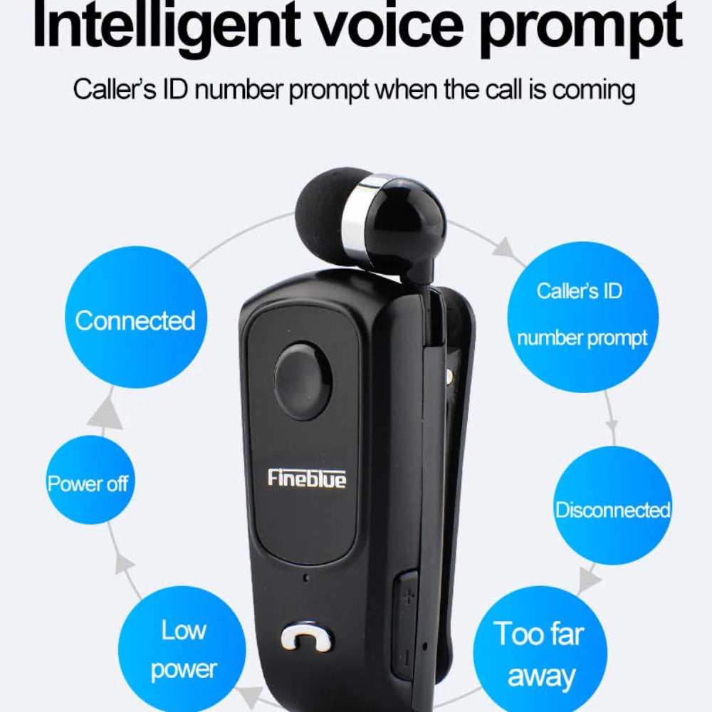 Fineblue F920 Pro Bluetooth 5.1 - Fone Retrátil com Clipe, Chamadas HD