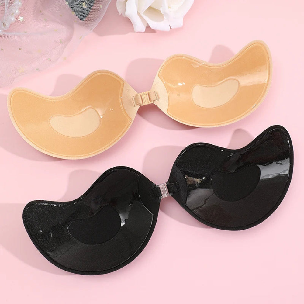 2 Pares Adesivos de Silicone Push Up Invisível - Sutiã Nude Autoadesivo, Levanta Seios, Sem Alças, Casamento/Festa