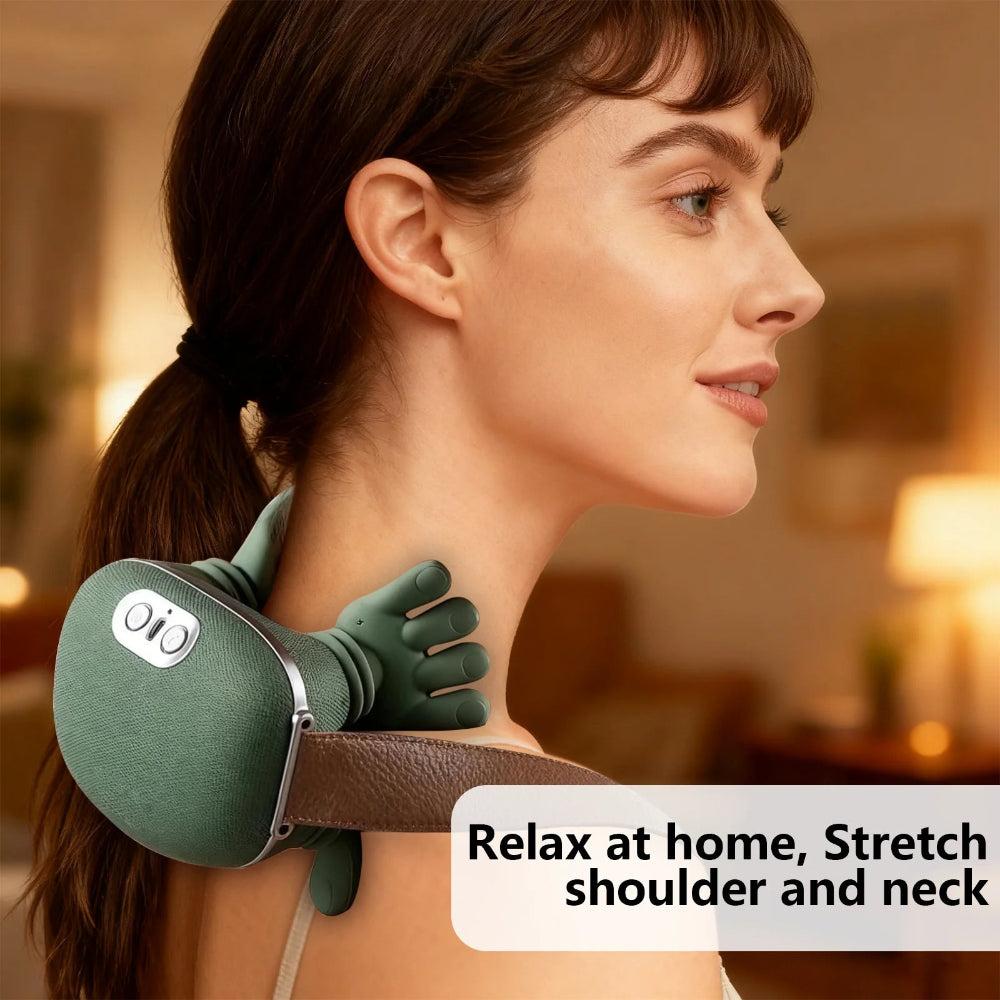 Massajador Corporal 4D Sem Fios com Calor Nível Profissional – Prenda Ideal para Alívio Muscular do Pescoço, Ombros e Costas