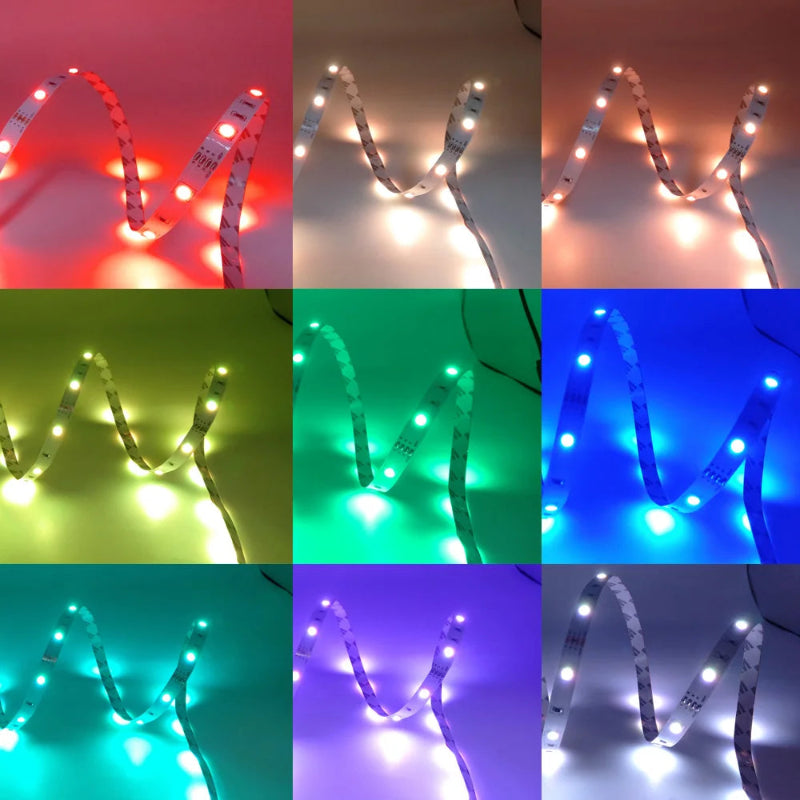 Fita LED USB 5V 5050 RGB - Bluetooth/WiFi/Alexa, 1m-30m, Decoração Quarto/TV