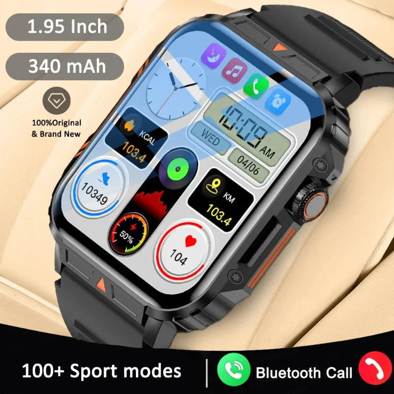 Smartwatch Militar L81 2024 - Chamada BT,  Monitor de Saúde, IP68, 100+ Desportos, à Prova D'água