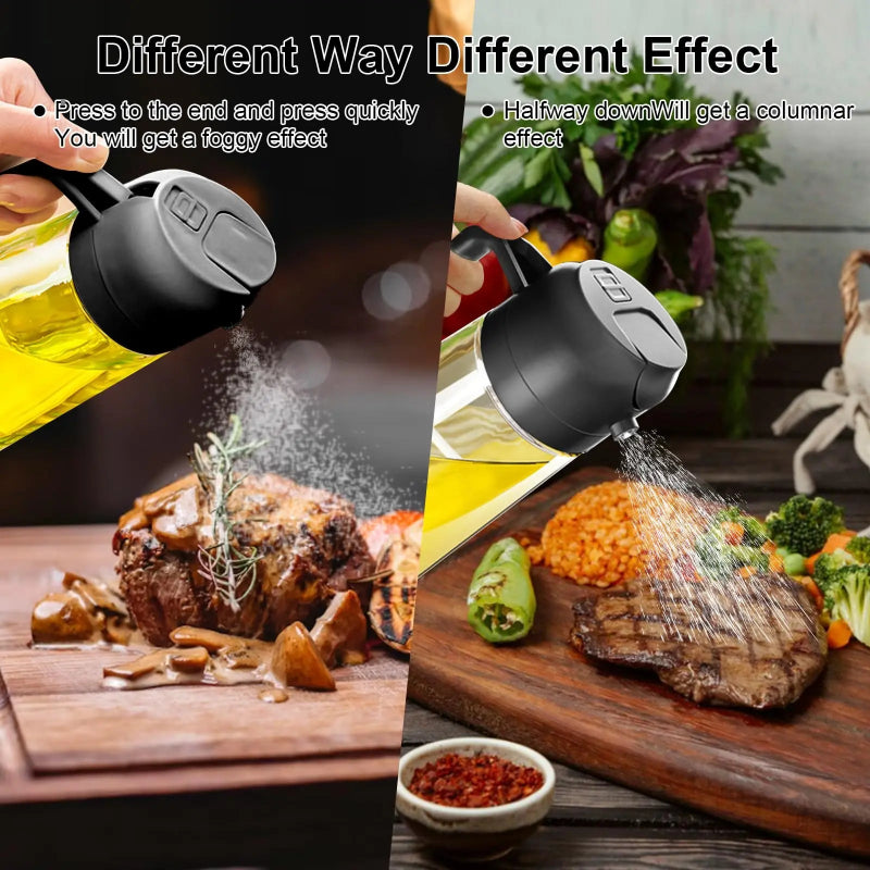 Dispensador Azeite 2 em 1 com Pulverizador 500ml - Borrifador e Doseador, Cozinha Saudável
