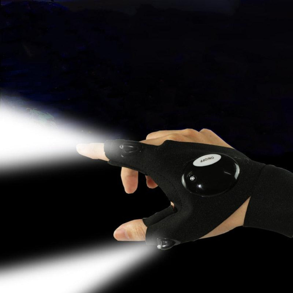 Luva com lanterna led para atividades noturnas - Deka Express