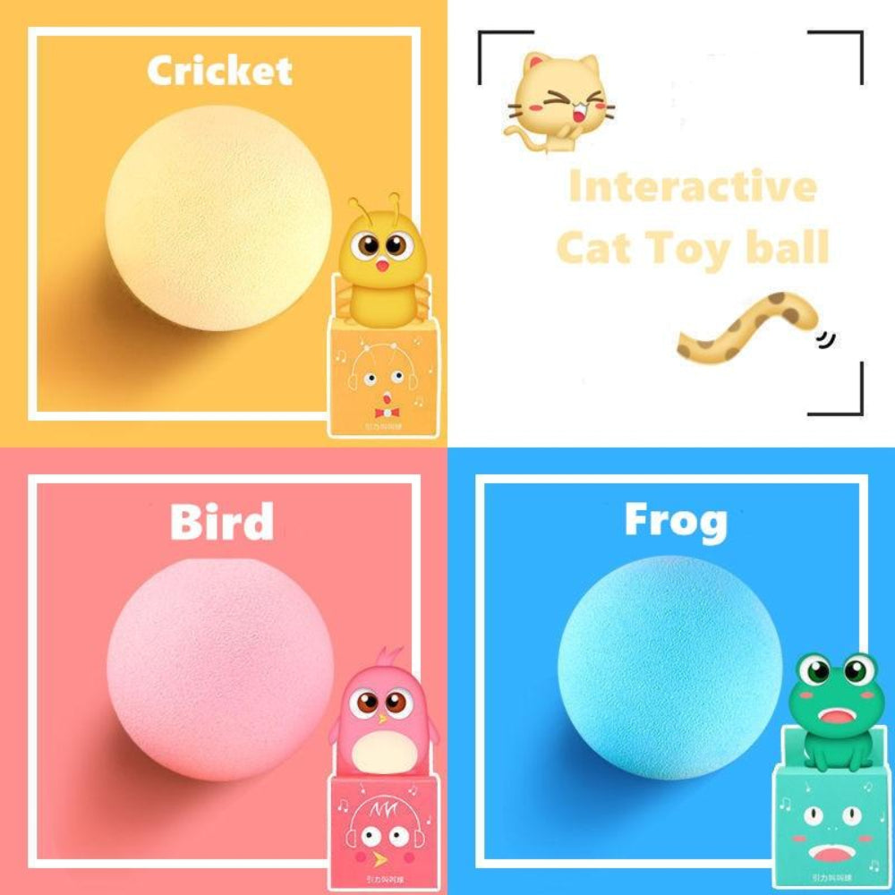 Bola de brinquedo interativa com sons realistas de animais para gatos - Deka Express