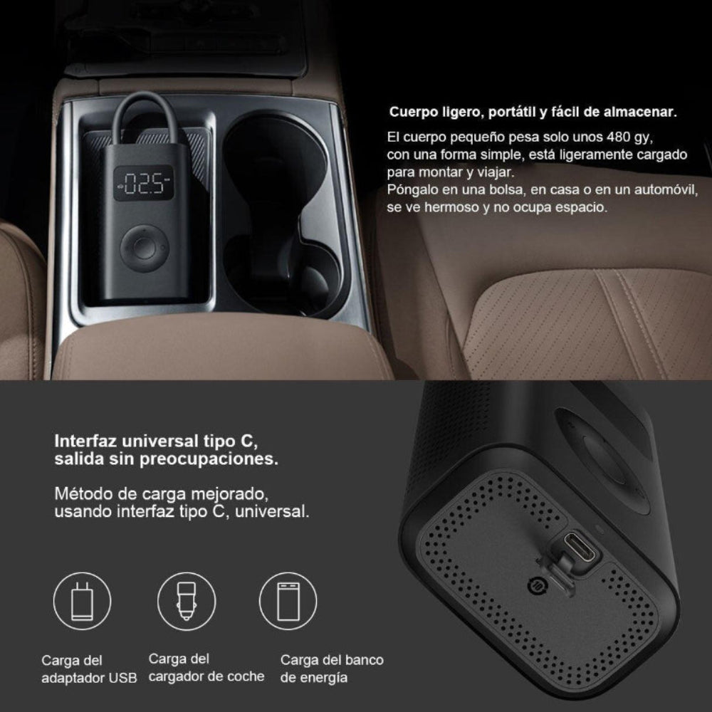 Compressor de Ar Portátil 1S Digital com Lâmpada Led Xiaomi - Deka Express